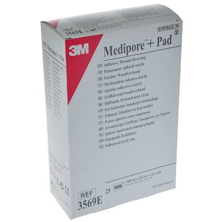 MEDIPORE + PAD (MICRODON WOUND DRESSING) 10 x 15 cm